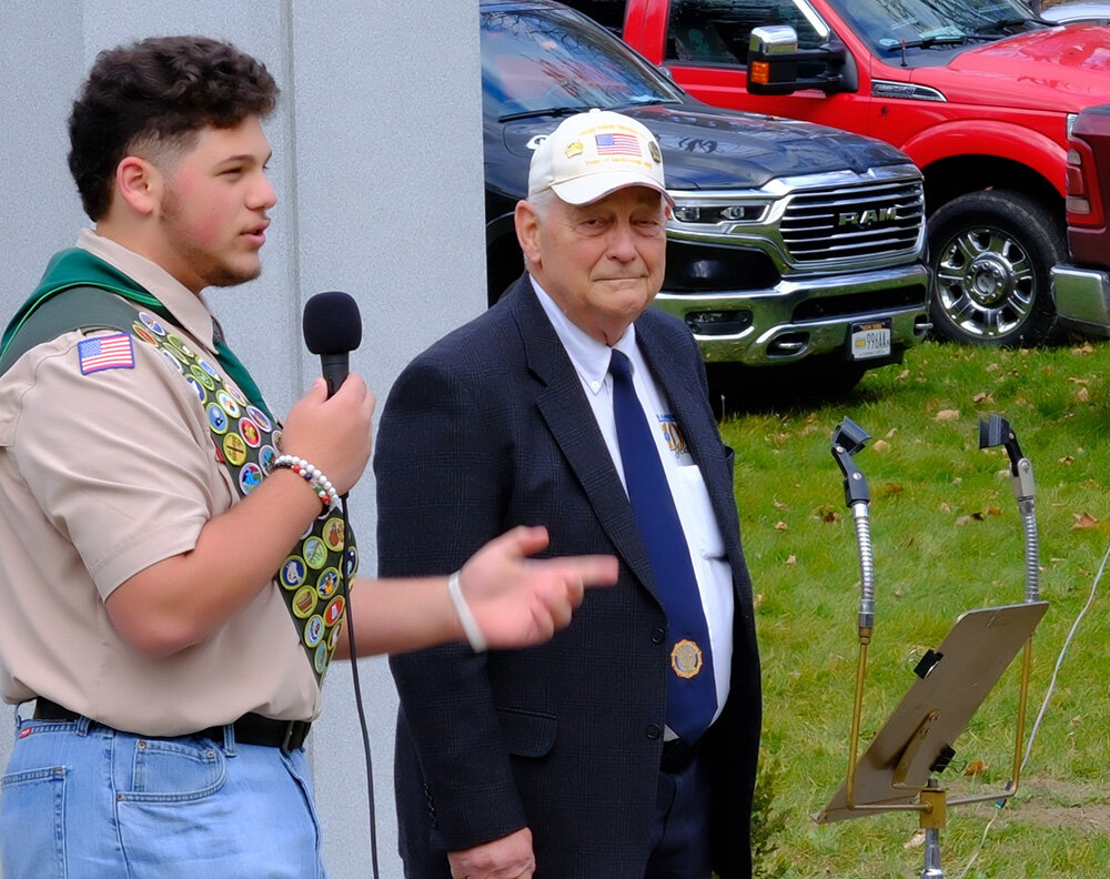 Giancarlo Doddo said he landscaped around the memorial monuments at the Middle School for his Eagle Scout project